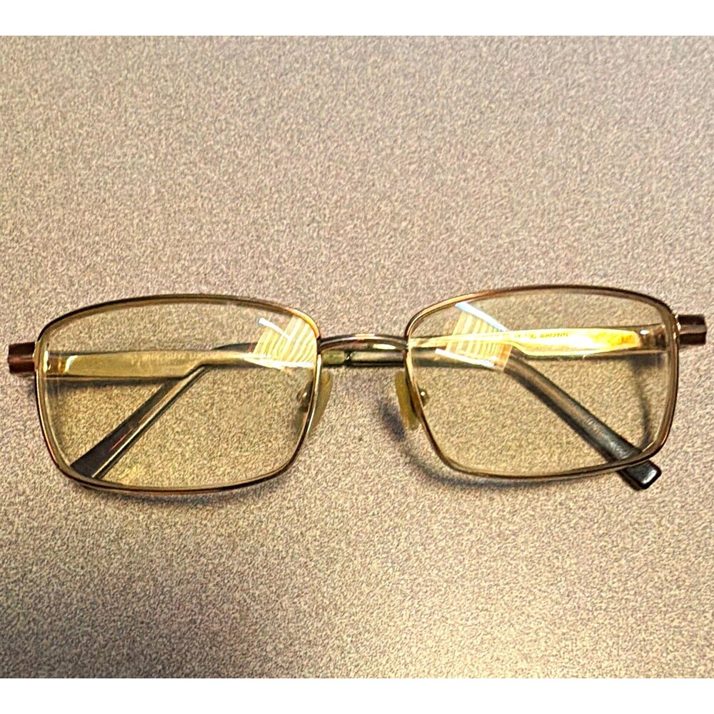 Wide Guyz LUCKY Rectangle Metal Eyeglass FRAMES Brown 60-17 150 Full Rim seepics